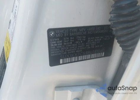 2011 BMW X3 xDrive35I z USA, uszkodzony, nr VIN 5UXWX7C53BL731060